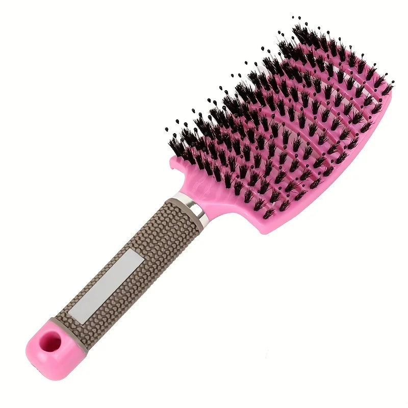 Magic Scalp Massage Hair Brush detangles wet, curly hair while providing a gentle, soothing massage.