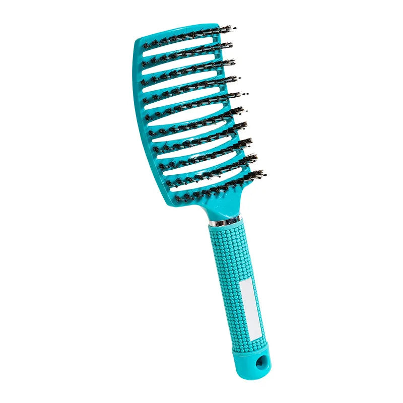 Magic Scalp Massage Hair Brush detangles wet, curly hair while providing a gentle, soothing massage.