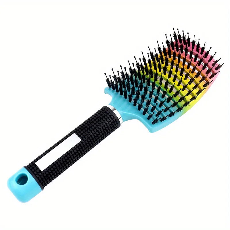 Magic Scalp Massage Hair Brush detangles wet, curly hair while providing a gentle, soothing massage.