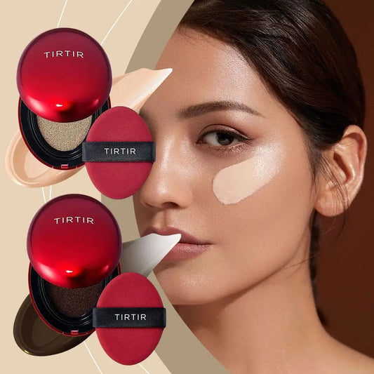 Red Air Cushion Foundation delivers smooth, lightweight coverage with a natural, semi-matte finish for all-day wear